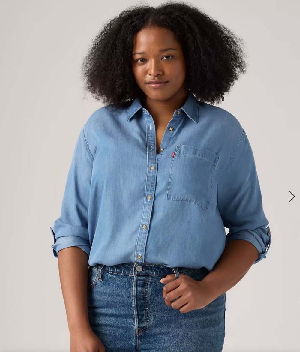 Levi's Darlene Utility Shirt Size 2X Blue Plus Size Button Down